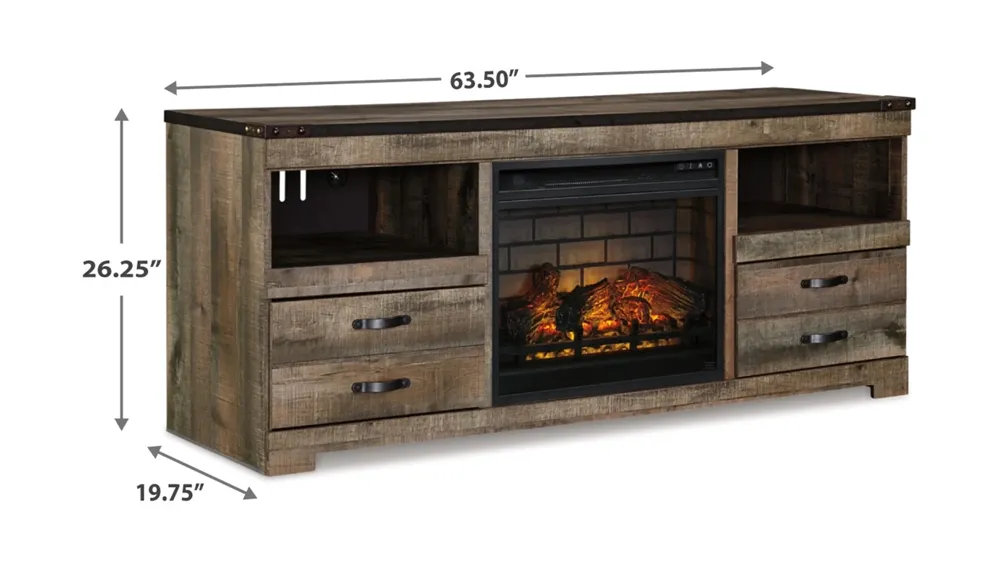 Trinell TV Stand with Electric Fireplace Dimensions