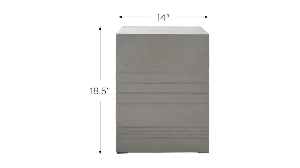 Monterey Outdoor Concrete Accent Stool Dimensions