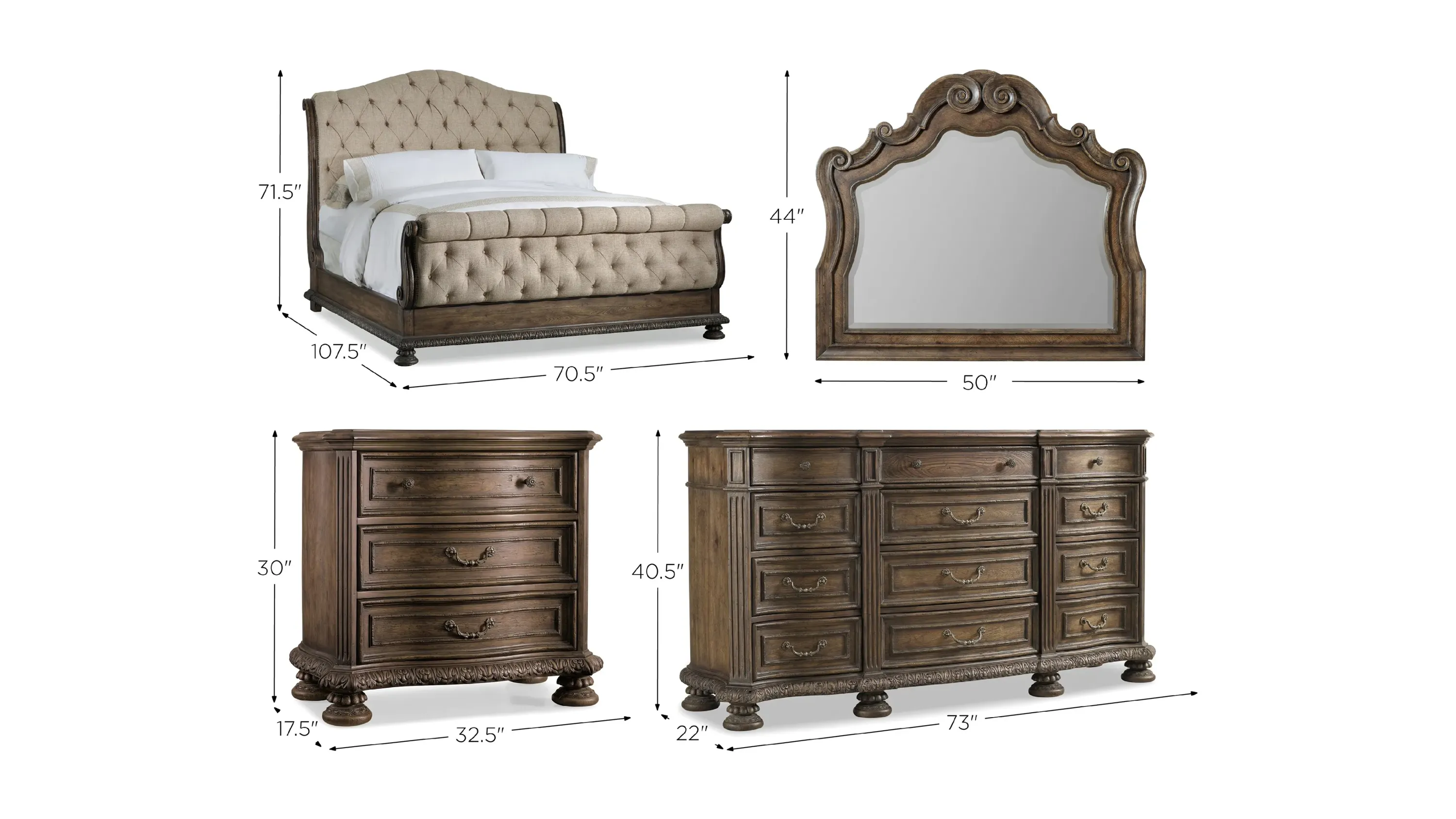 Rhapsody 4-pc. Queen Tufted Bedroom Set | Raymour & Flanigan