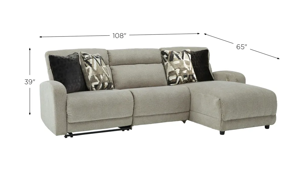 Colleyville Power Reclining Sectional with Chaise Dimensions