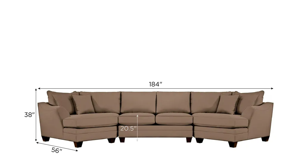 Foresthill 3-pc. Symmetrical Cuddler Sectional Sofa Dimensions