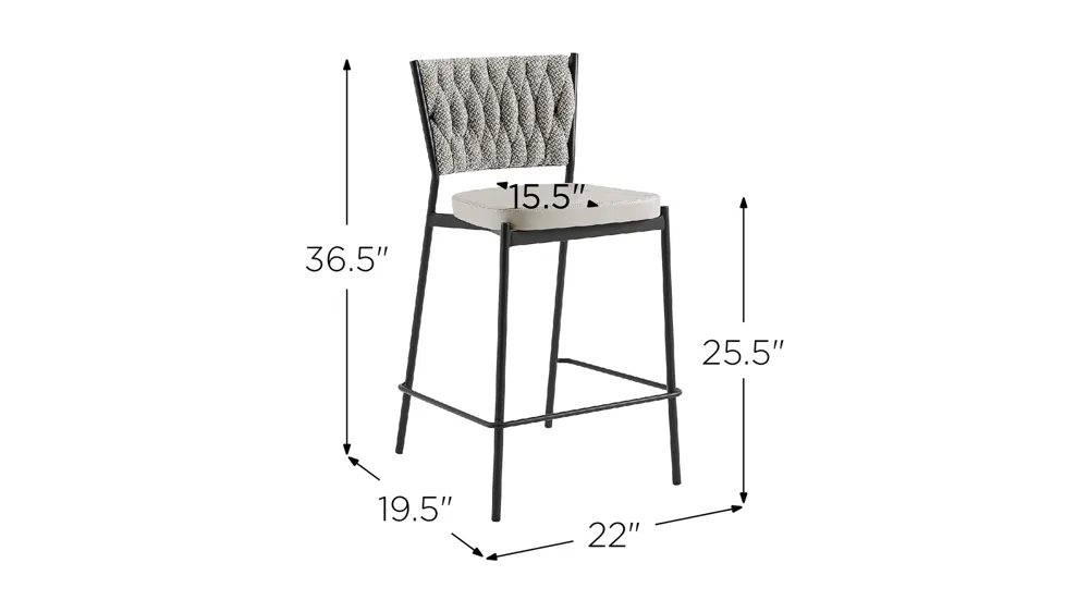 Leander Counter Stool: Set of 4 Dimensions
