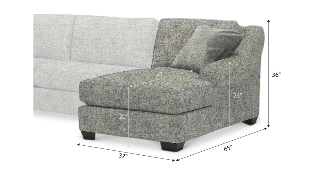 Thatcher Right Arm Facing Chaise Dimensions