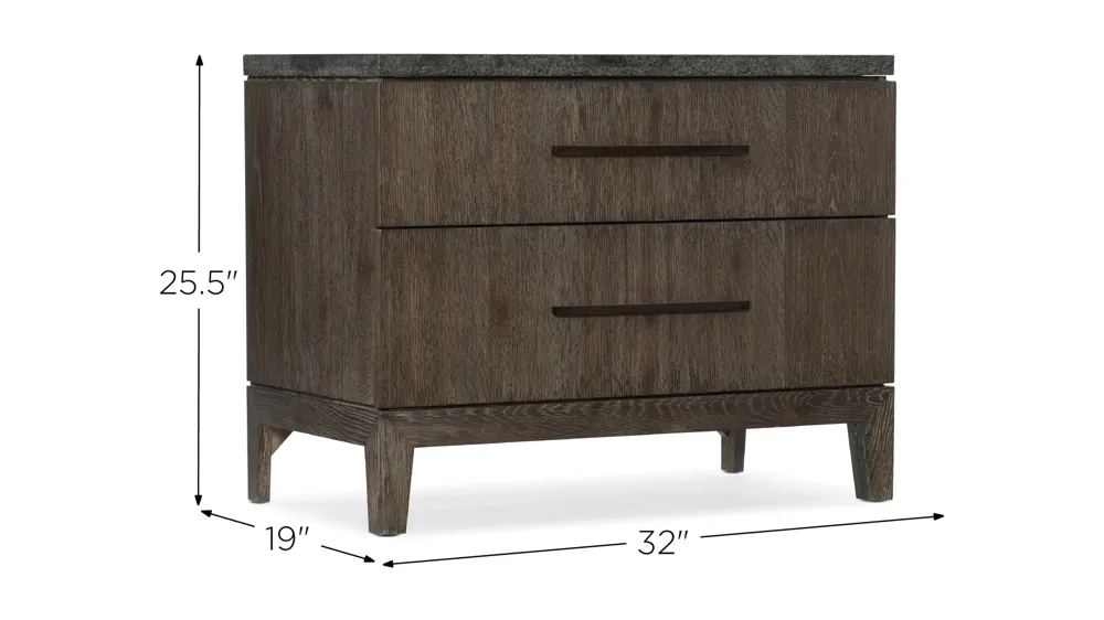 Miramar Stone Top Nightstand Dimensions