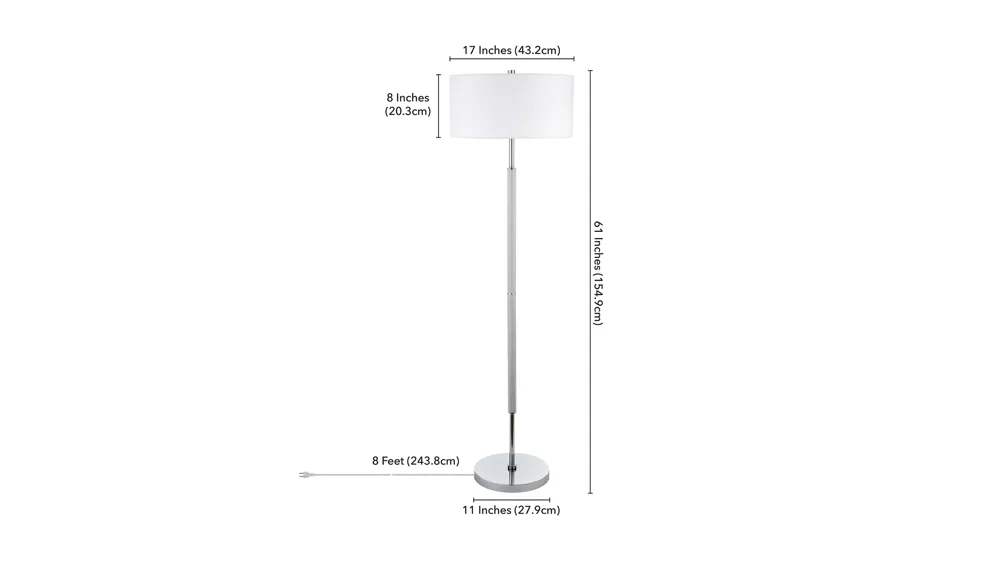 Cassius 2-Bulb Floor Lamp Dimensions