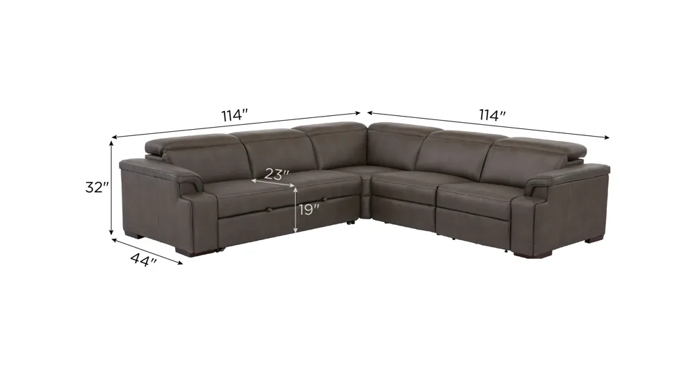 Orion 4-pc. Dual Power Media Sectional w/ Speaker Headrest Dimensions