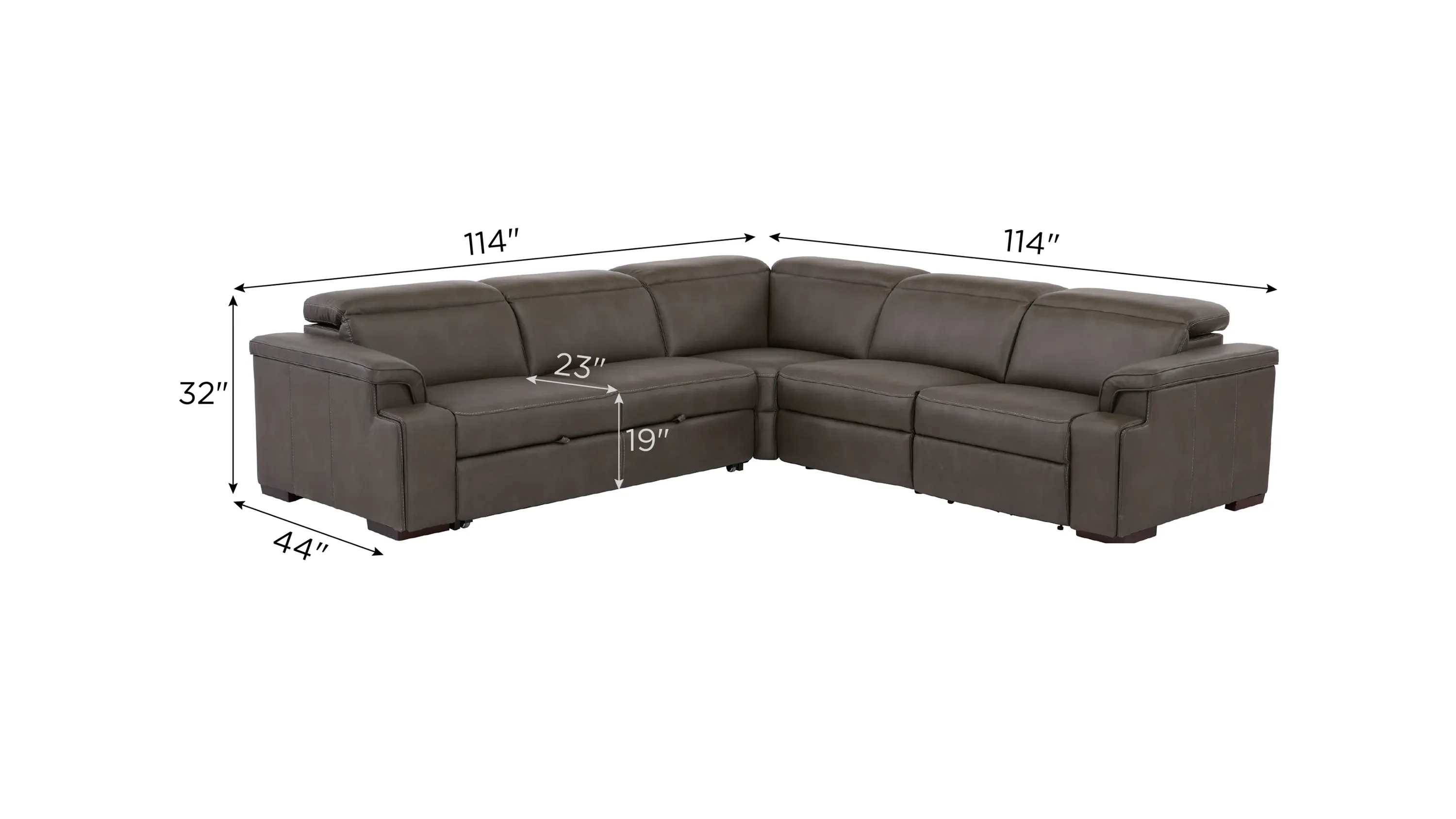 Orion 4-pc. Dual Power Media Sectional w/ Speaker Headrest