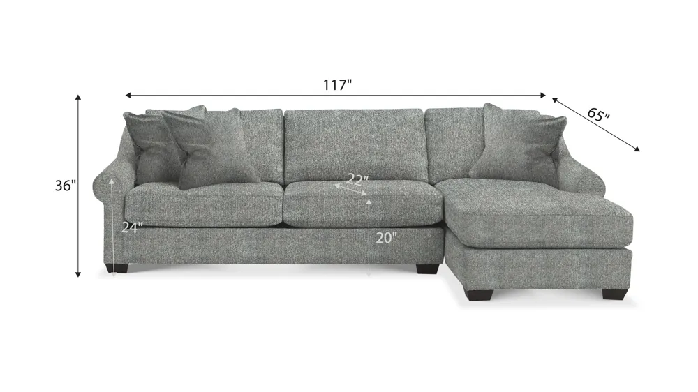 Thatcher 2-pc. Sectional Dimensions