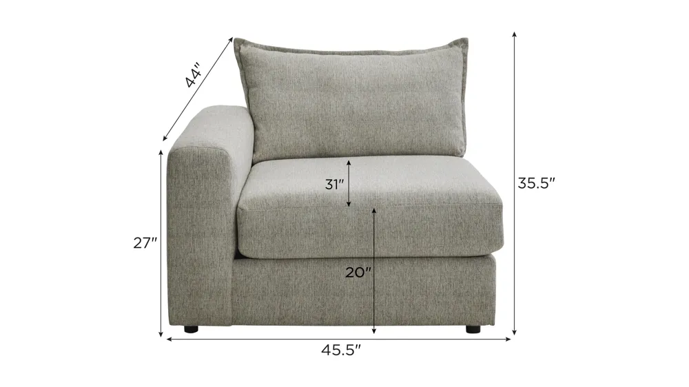 Durango Left-Arm-Facing Chair Dimensions