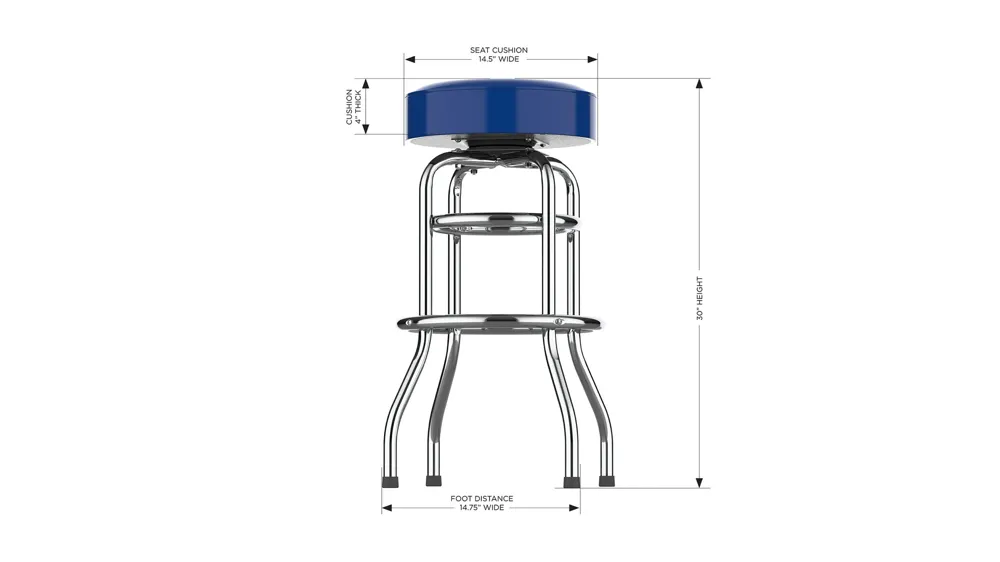 NFL Backless Swivel Bar Stool Dimensions