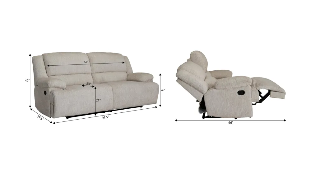 Colburn Manual Sofa Dimensions