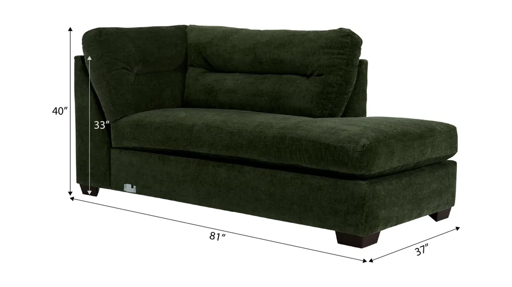 Oliver Right Arm Facing Chaise Dimensions