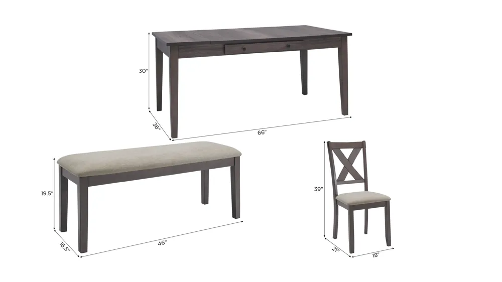 Melvin 6-pc. Dining Set Dimensions