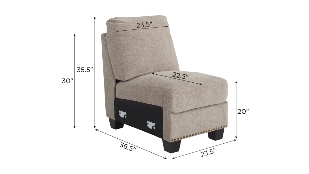 Caravan Armless Chair Dimensions