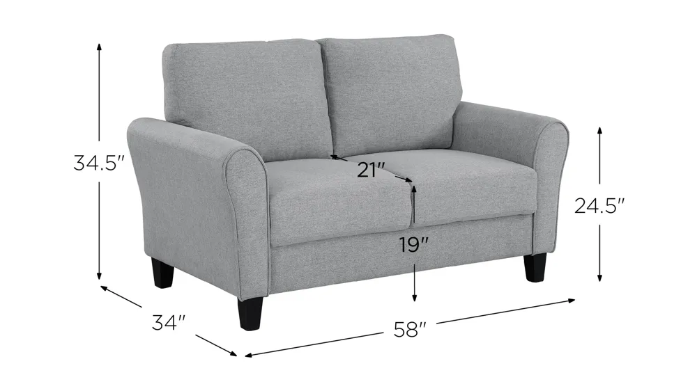 Foxcroft Loveseat Dimensions