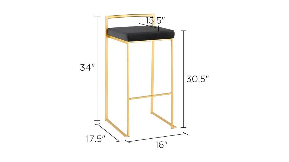 Fuji Barstools: Set of 2 Dimensions