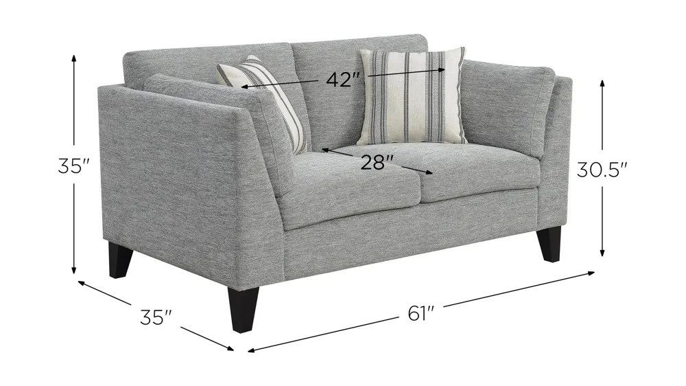 Elsbury Loveseat Dimensions
