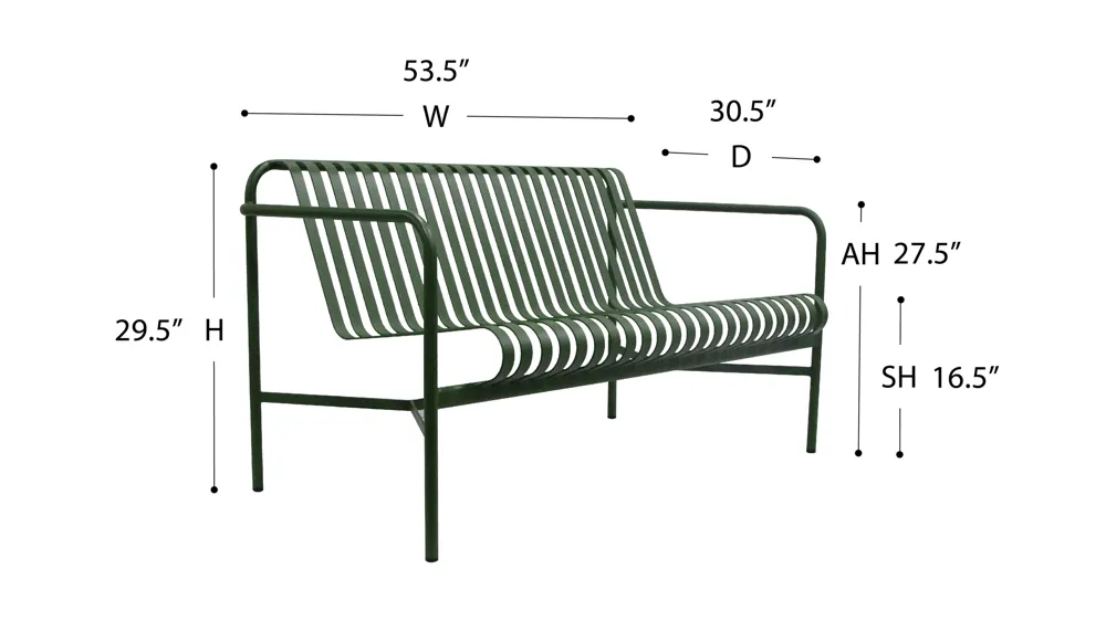 Enid Outdoor Loveseat Dimensions