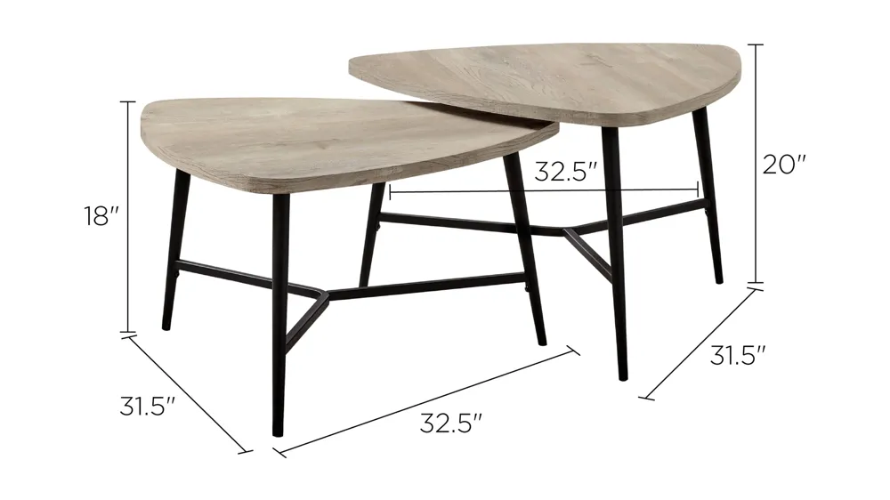 Razz 2-pc. Table Set Dimensions