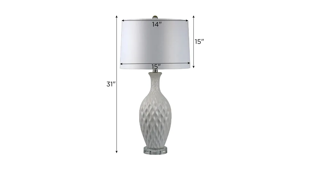 Honeycomb White Ceramic Table Lamp Dimensions