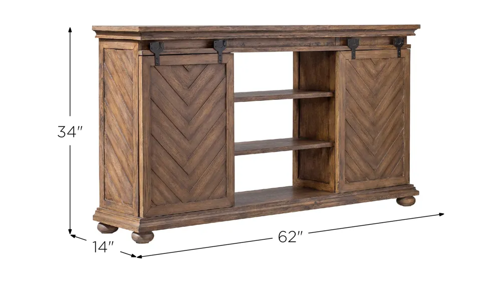 Primalia Barn Door Media Console Dimensions