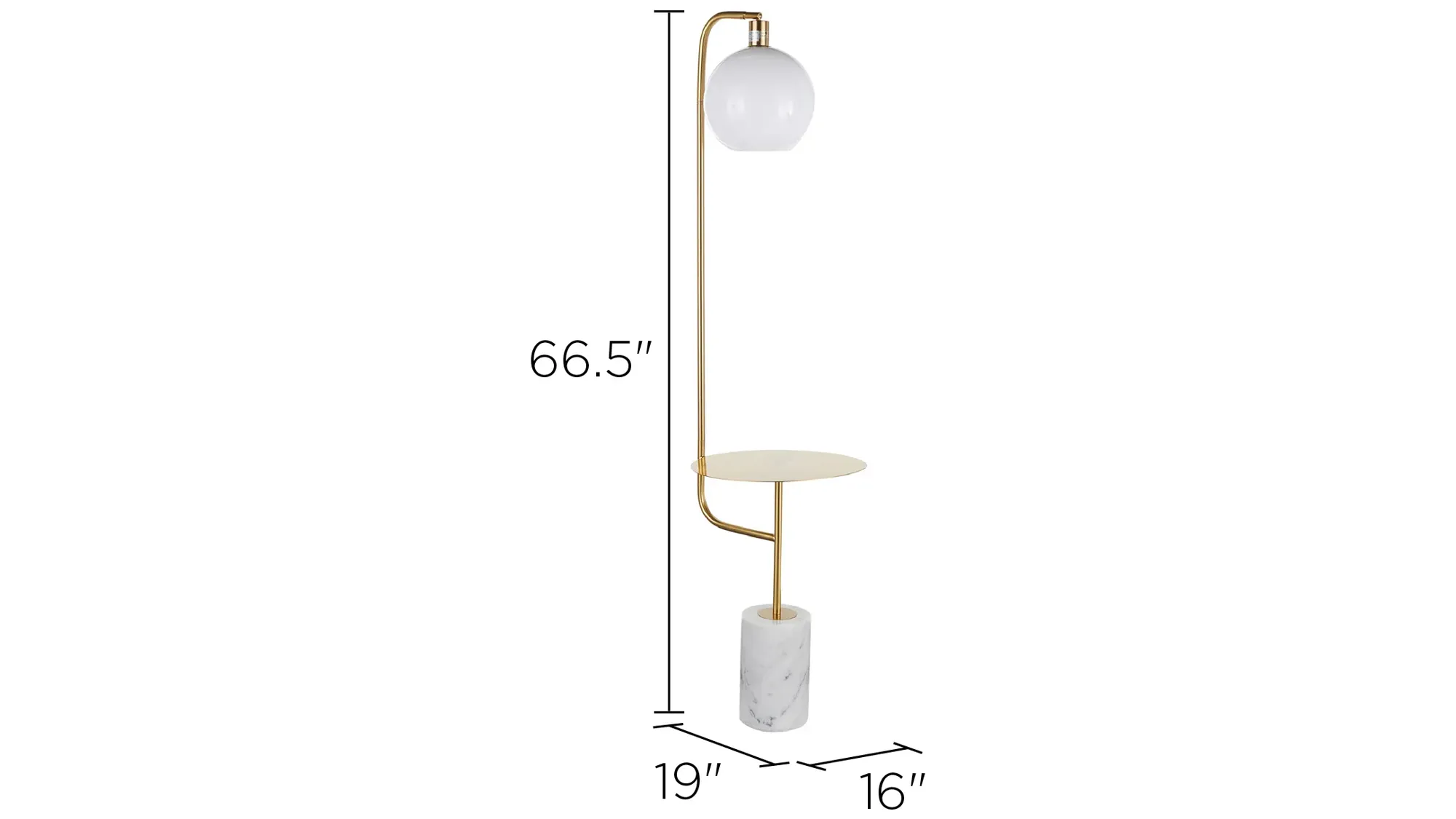Lumisource Symbol Floor Lamp with Side Table White Gold