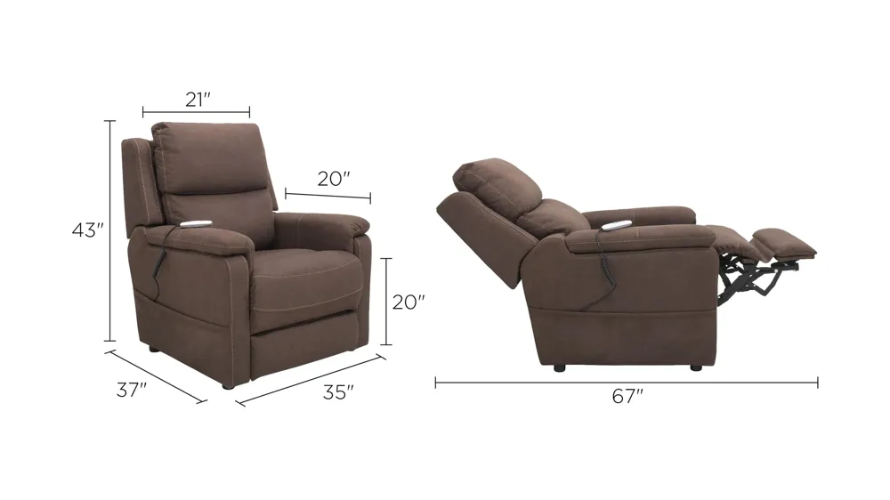 Holden Microfiber Power Lift Recliner Dimensions