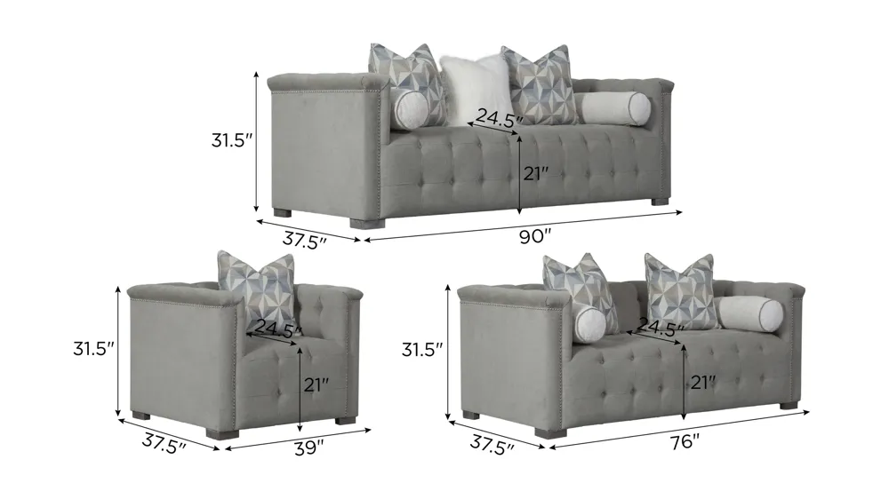 Diana Living Room Set Dimensions
