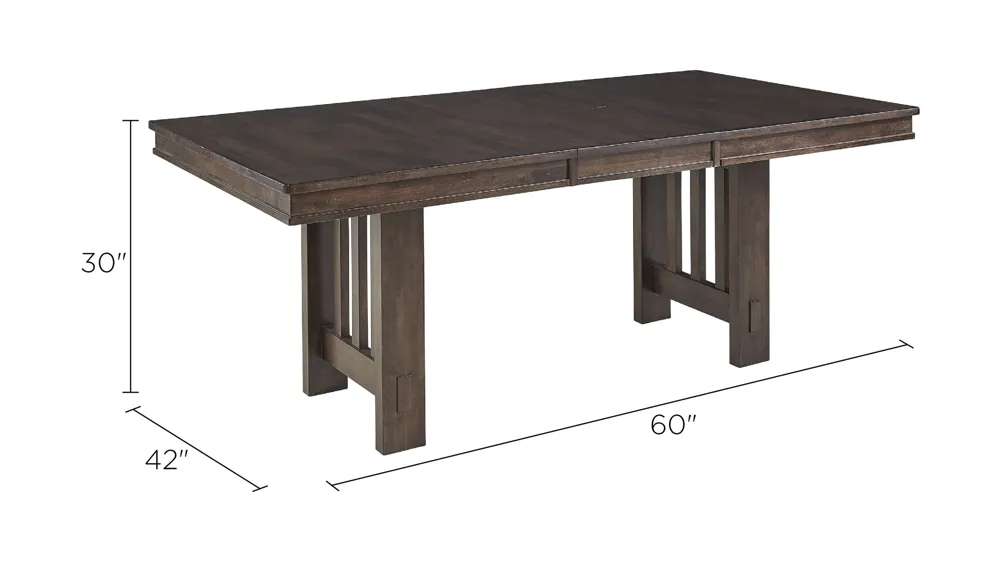 Bremerton Rectangular Dining Table with Butterfly Leaf Dimensions