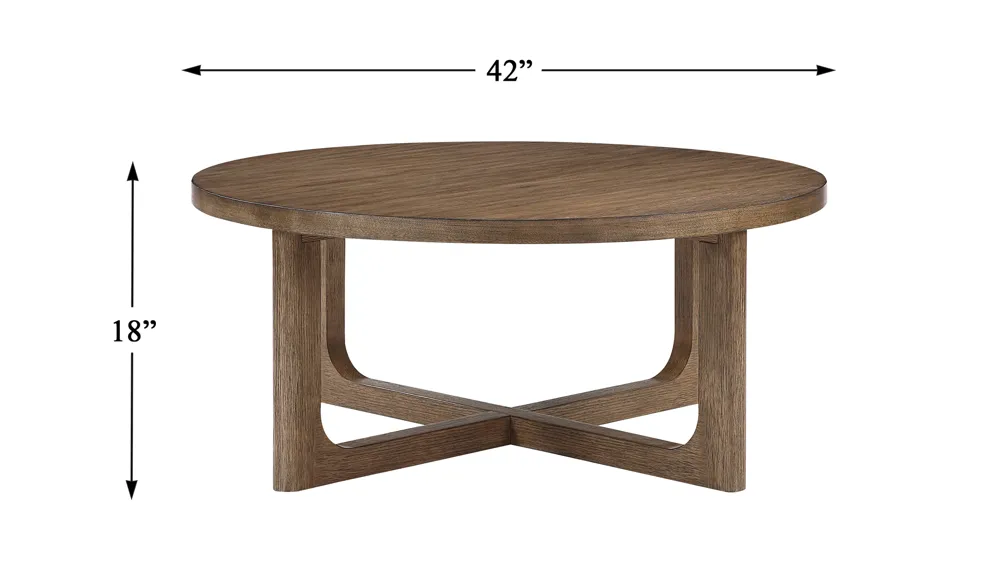Almond Round Cocktail Table Dimensions