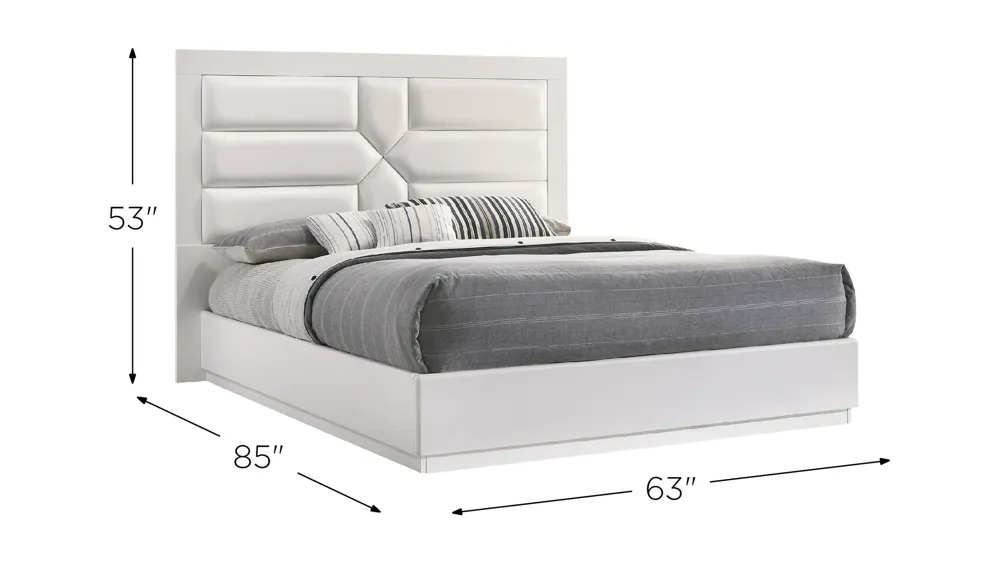 Amsterdam Upholstered Panel Bed Dimensions