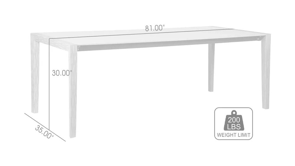 Fineline 80" Outdoor Dining Table Dimensions