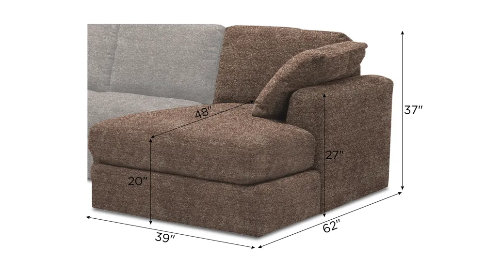 Nappily Right Arm Facing Chaise Dimensions