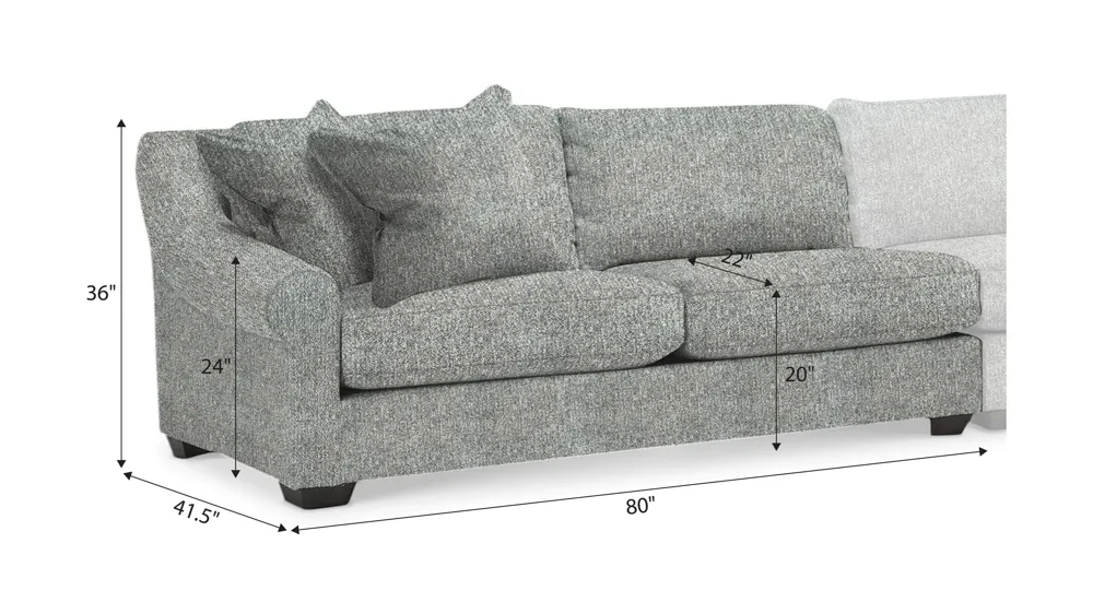 Thatcher Left Arm Facing Loveseat Dimensions