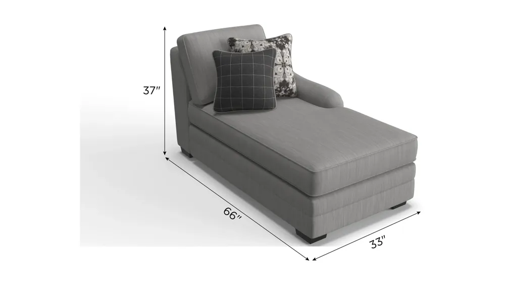 Caid Chenille Right Arm Facing Chaise Dimensions