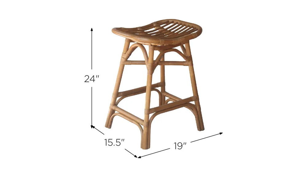 Damara Rattan Counter Stool Dimensions