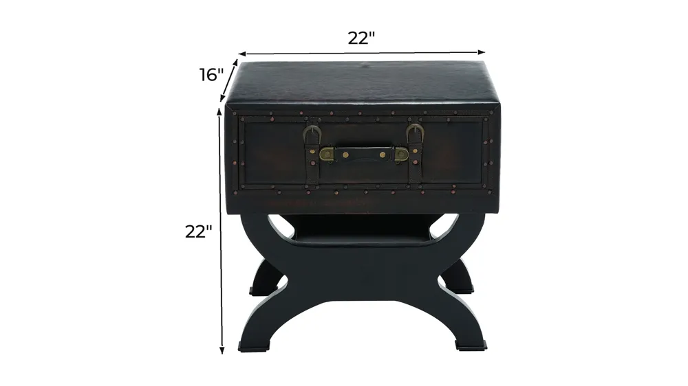 Ivy Collection Luggage Accent Table Dimensions