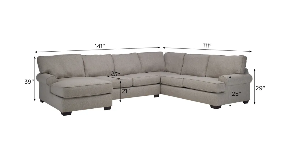 Suzanne 4-pc. Sectional Dimensions