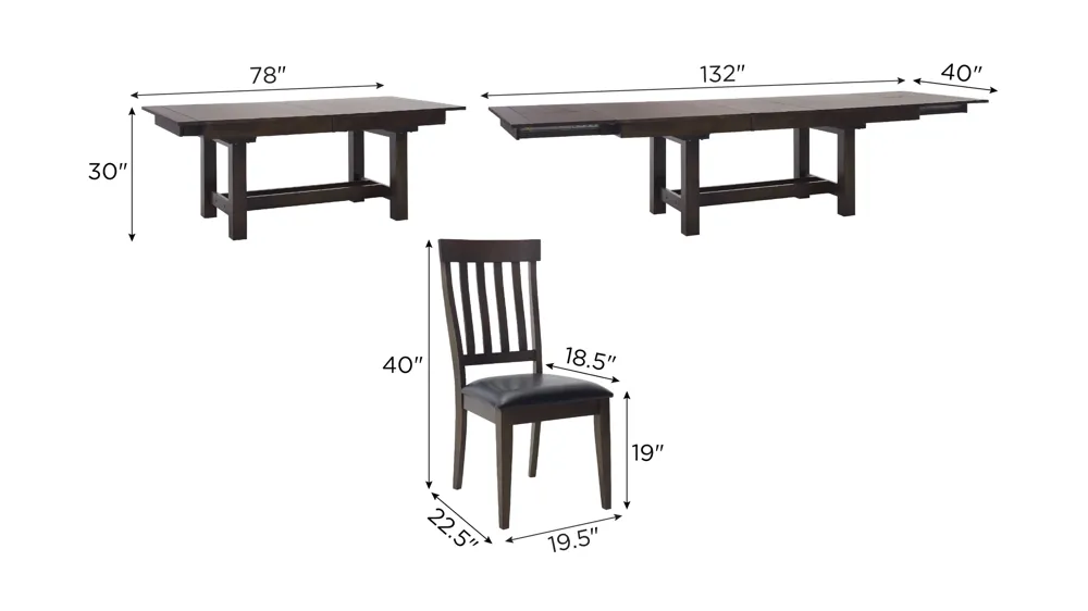 Mirabelle 11-pc. Dining Set Dimensions