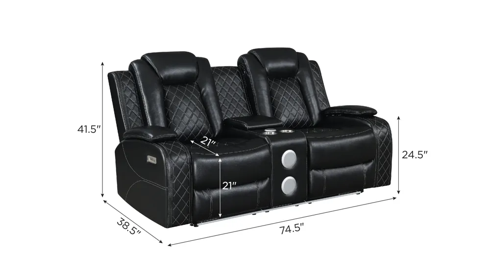 Orion Power Reclining Loveseat Dimensions
