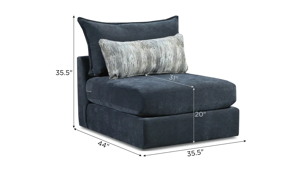 Durango Armless Chair Dimensions