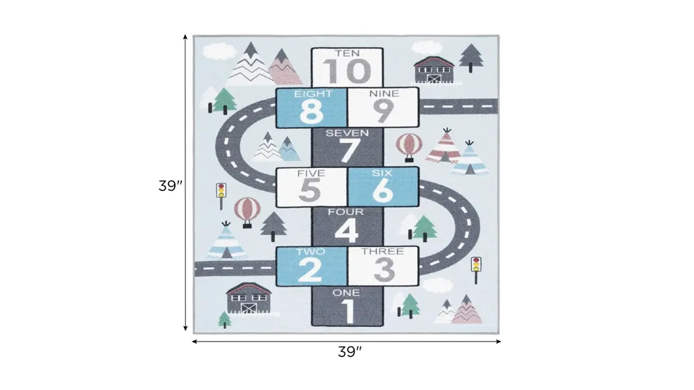 Elmira Kids' Playhouse Rug Dimensions