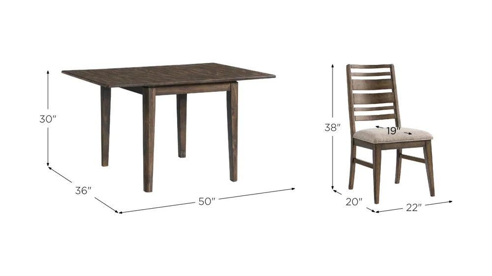 Magna 3-pc. Dining Set Dimensions