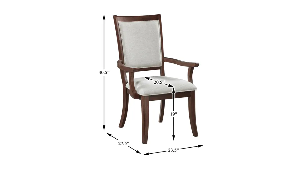 Pratter Dining Arm Chair - Set of 2 Dimensions