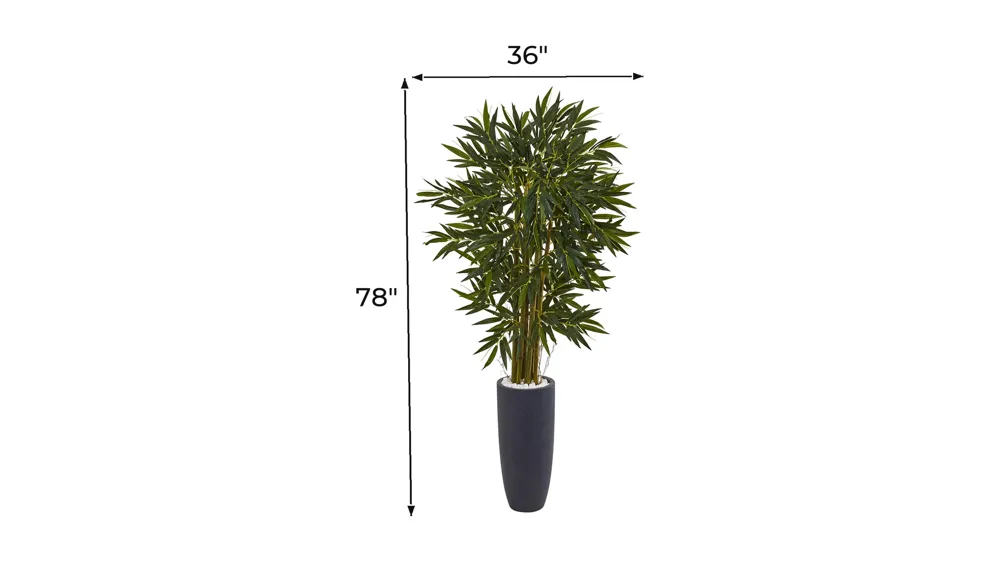 6.5ft. Bamboo Artificial Tree in Planter Dimensions