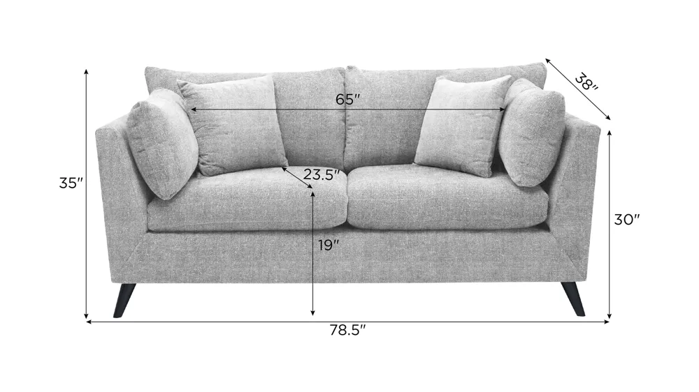 Caruso Loveseat Dimensions