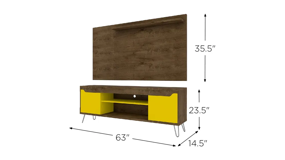Baxter 62" TV Stand and Panel Dimensions