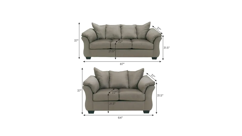 Whitman Living Room Set Dimensions