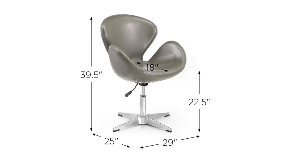 Raspberry Adjustable Swivel Chair (Set of 2) Dimensions