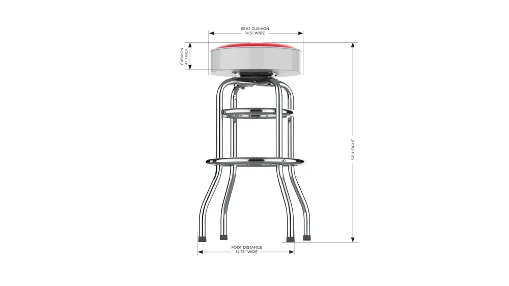 NHL Backless Swivel Bar Stool Dimensions